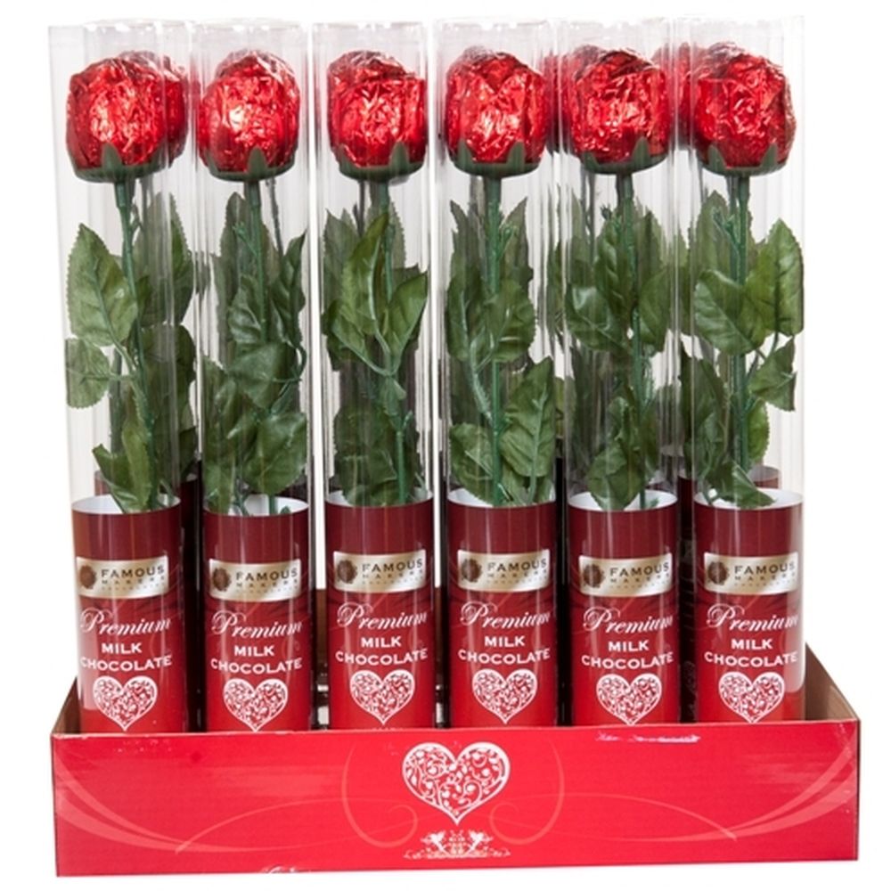 Chocolate Rose Stem - Red Dot