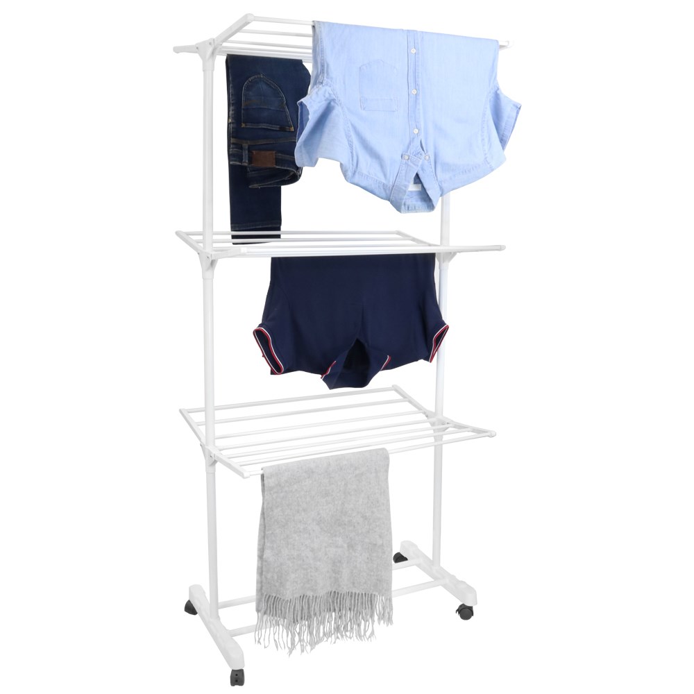 folding clothes airer on wheels